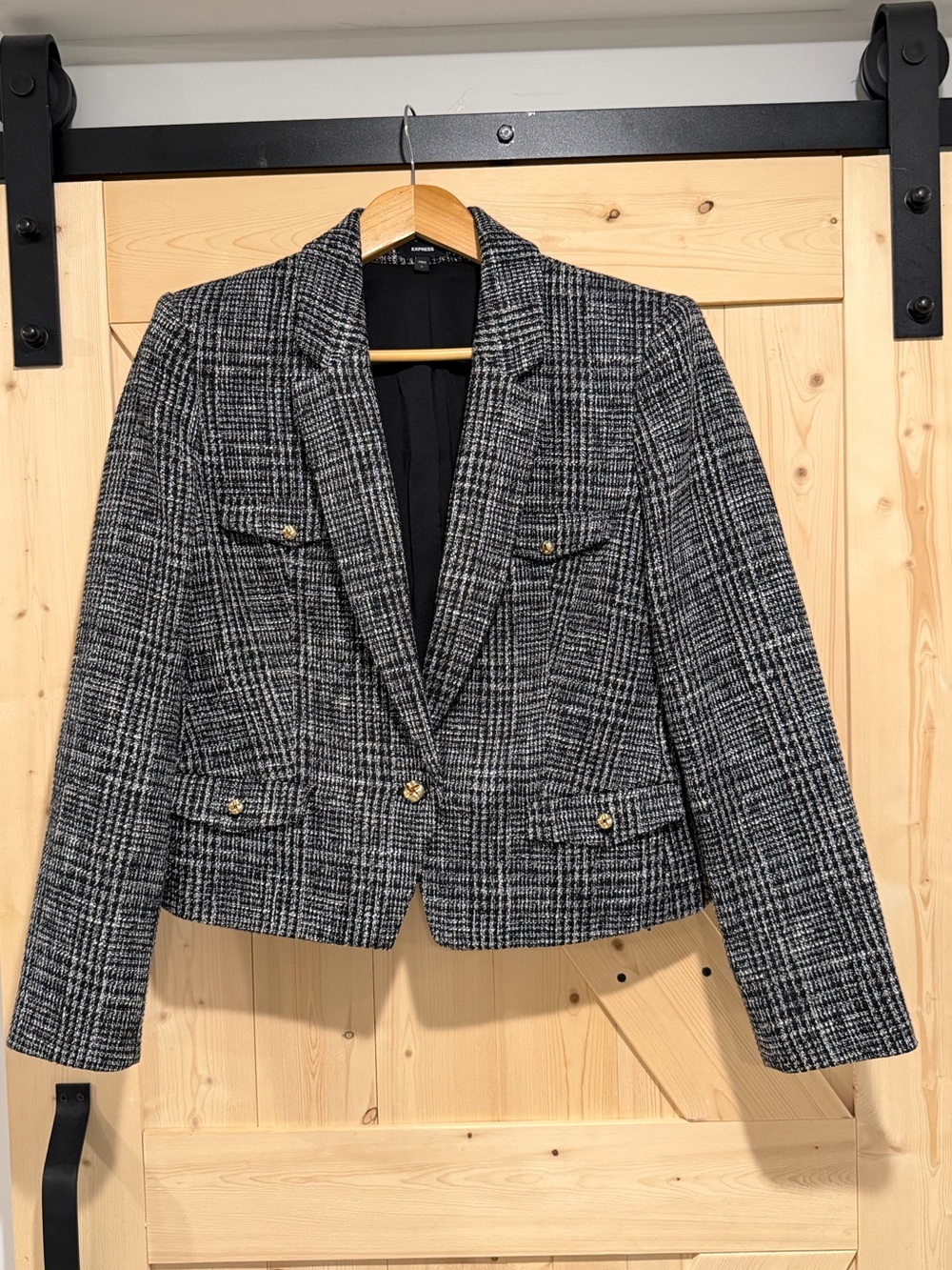 Like New Express Tweed Blazer with Gold Buttons, size large